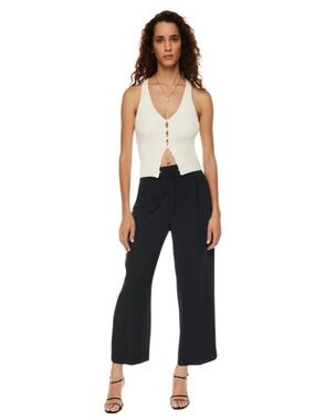 Aritzia Wilfred Effortless Black Cropped Trouser Pants